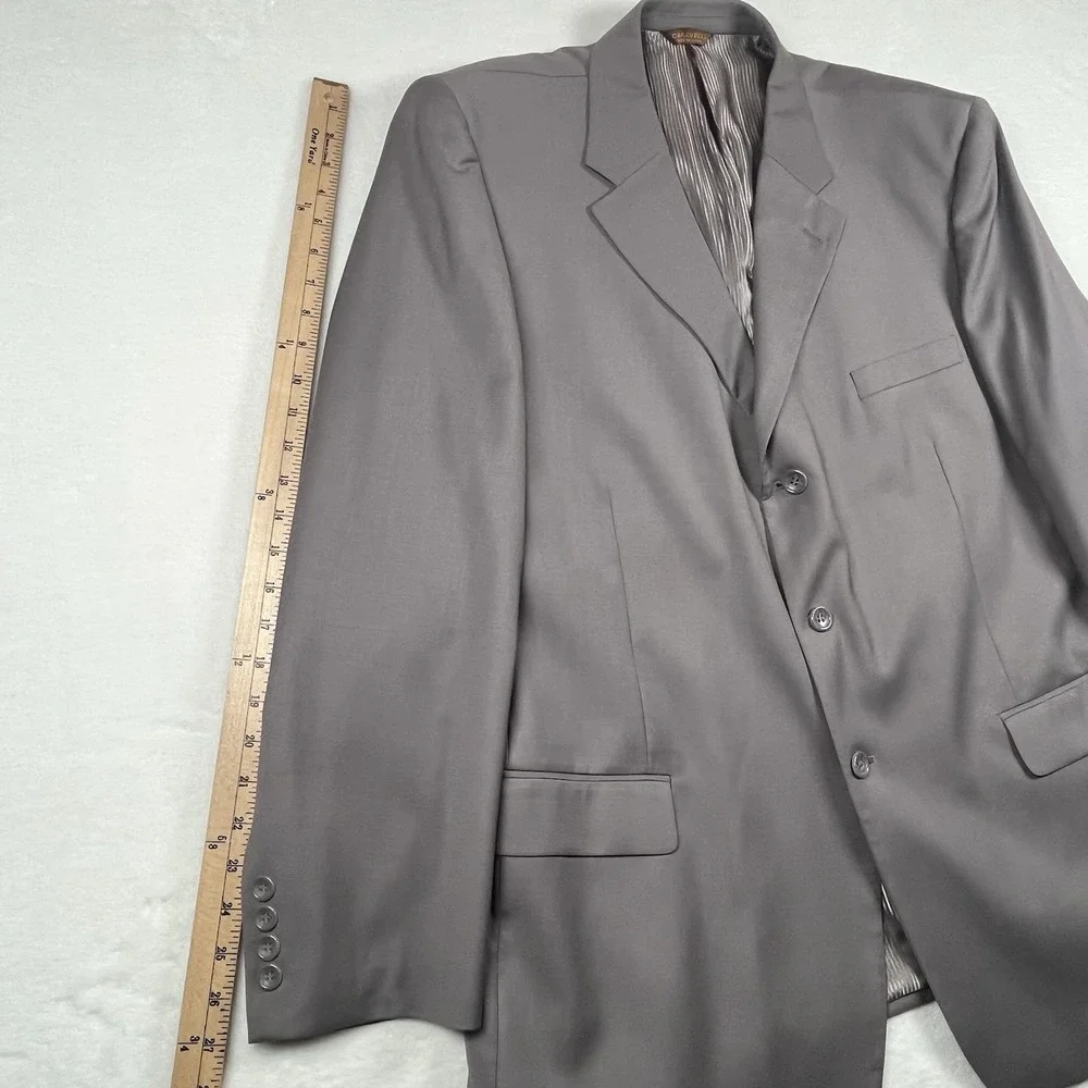 Caravelli Collezione Men's Gray Two Button Blazer Super 150's See Pics For Size